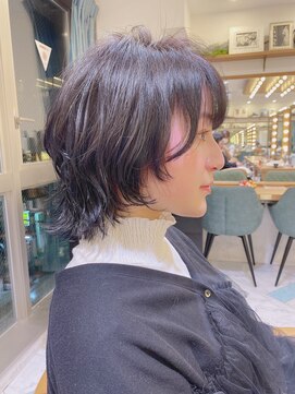 ロンド パルティール 大宮(Lond partir) 【神田安優奈】マッシュウルフのネイビーカラー