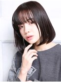 大人可愛い小顔ツヤ髪ツヤ感ナチュラルボブ黒髪ボブ髪質改善A1