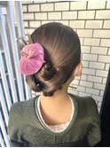 卒業式ヘアセット　タイトアップ　袴ヘア　ツヤ感　ウェット感