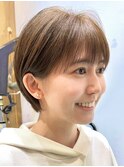 新宿 大人可愛い 20代30代40代 丸みショート 耳掛けショートボブ