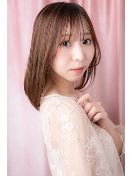 カバーヘア ブリス 大宮西口(COVER HAIR bliss) フェザーバングシルキーベージュ前下がりエアストレートZ大宮