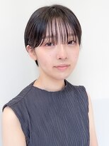 大人可愛い/20代30代40代/黒髪/前下がりショート/丸みショート
