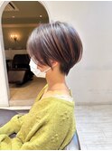 小顔ナチュラルショート20代30代40代くびレイヤーショート