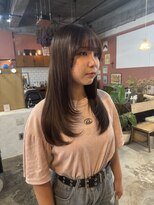 チャプター 問屋町(chapter)&nbsp;透明感赤味なしオリーブグレージュカラー顔まわりレイヤーカット