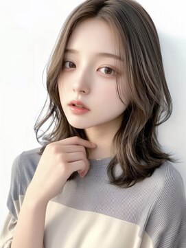 ダブルオーバイオーバーレイ 武蔵新城(w/o by Overlay) ふんわり大人レイヤーカット×アッシュベージュ