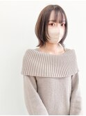 レイヤーボブと透け感ブラウン