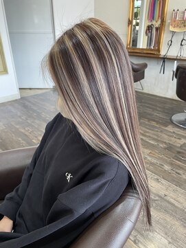 フリーク 石岡店(FREAK) コントラストハイライト【ベージュ×ブラウン】