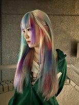 イエナ 渋谷(IENA)&nbsp;淡いピンク一つ結びアレンジリボンスタイルダブルカラーブリーチ