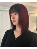 ブロックカラーミックスカラー赤黒ワンカラーデザインカラー梅田