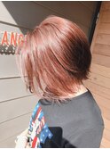 ハイライトピンクアッシュヘルシーヘア