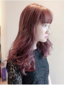 モニファ(Monifa) ピンクアッシュ　ハイライト　バレイヤージュ