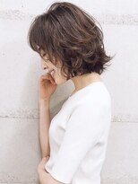 大人かわいいふんわりボブ　デジタルパーマ　スタイリング簡単