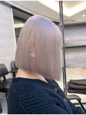 ハイトーングレージュカラー.ホワイトミルクティーベージュ.ボブ
