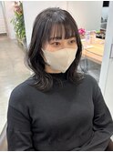韓国くびれボブヘアエギョモリ似合わせ2wayバング暗髪カラー