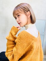 メーヴェ(Mowen) mowen 南堀江　ボブ×メルティーベージュ×艶髪×軽めバング