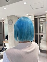 ヘアサロン ガリカ 表参道(hair salon Gallica) 【miko】個性派派手髪エメラルドグリーン/ 艶髪ターコイズブルー