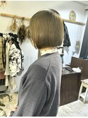 【Marl】オリーブベージュカラー×ミニボブ