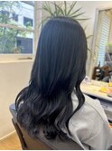 暗髪 × グレージュ