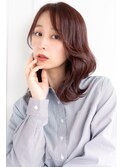 ミディアムレイヤーカットストレートロングウルフカットベージュ