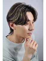 プレミアムバーバー 新宿店(PREMIUM BARBER produce by HIRO GINZA)&nbsp;ハイライトセンターパートウルフ