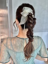 【高めポニーテール】/結婚式/二次会/同窓会/銀座/ヘアセット