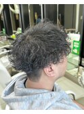波巻きパーマメンズマッシュ