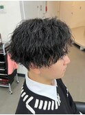 爽やか無造作ビジネスツーブロックツイストスパイラルパーマ
