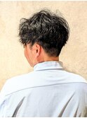 20代30代韓流☆ツイストパーマショートマッシュアッシュブラック