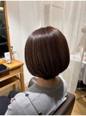 丸みショートボブ9.27暗めカラー