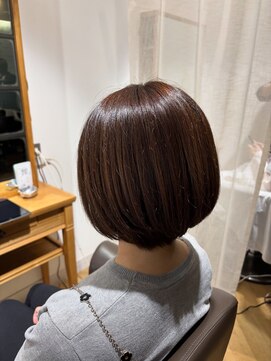 ヘアリラクゼーション クインズベリー(Hair Relaxation Queen's Berry) 丸みショートボブ9.27暗めカラー
