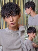 シティ(CITY)&nbsp;フェザーパーマショートセンターパートワイルドパーマガイルヘア