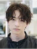 渋谷大人ビジネスマンツイストスパイラルパーマメンズカット30代