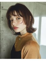 オンク 新宿(onk)&nbsp;黒髪/グレーベージュ/レイヤーロング/前髪パーマ[新宿駅]