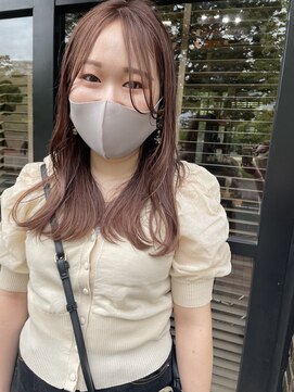 ヘアデザイン ソラ(Sola) ニュアンスブラウンピンク×長め前髪×ナチュラルウェーブ