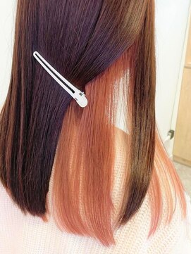 アズールサン 草加西口店(azule-sun) 20代30代インナーカラー　ダスティーピンク,バイカラー[草加駅]