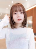 20代30代大人かわいい斜めバングレイヤーカット小顔前髪ボブ