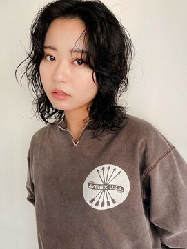 プフ 伏見(puf) [puf 伏見/丸の内/栄/名古屋]黒髪パーマミディアム★鳥山