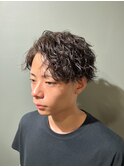 ベリーショート/ダークアッシュ/ニュアンスパーマ/韓国マッシュ