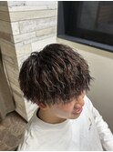 札幌大通りメンズショートカット波巻きツイストスパイラルパーマ