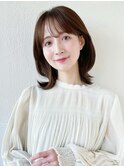 30代前下がりレイヤーボブで絶壁解消小頭効果のひし形シルエット