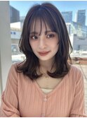 鎖骨ミディくびれヘアレイヤーカットショコラブラウンKA-6