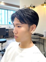 ハレ ヘアサロン(Hale hair salon)&nbsp;Haleブルーブラックニュアンスパーマスパイキーショートバーバー