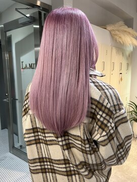 ラ ミュウ 八王子(LA.MIU) ピンクベージュ ラベンダー ホワイト ケアブリーチ 髪質改善