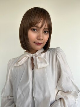 カバーヘアアンドスパ ブリス 浦和(COVER HAIR&SPA bliss) 艶髪オリーブベージュ前下がりミニマルボブp1浦和20代30代40代