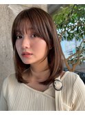 ミディアムレイヤーカット/20代30代40代/顔周りカットワンカール