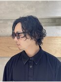 大人男子ウルフパーマ