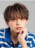 韓国ヘアニュアンスコンマバングセンターパートフェザーパーマ