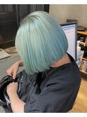 ★ハイブリーチ_ミントグリーン_切りっぱなしボブ★