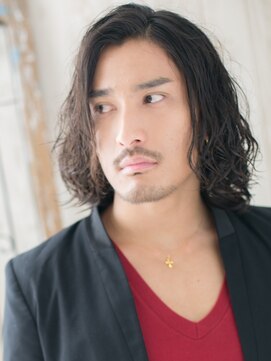 メンズヘア ビーセカンド 草加店(MENS HAIR B-2) 大人ワイルドツイストパーマで黒髪ミディアムスタイルV草加