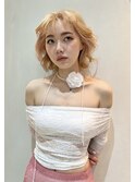 ピンクベージュ×マチルダボブ×渋谷